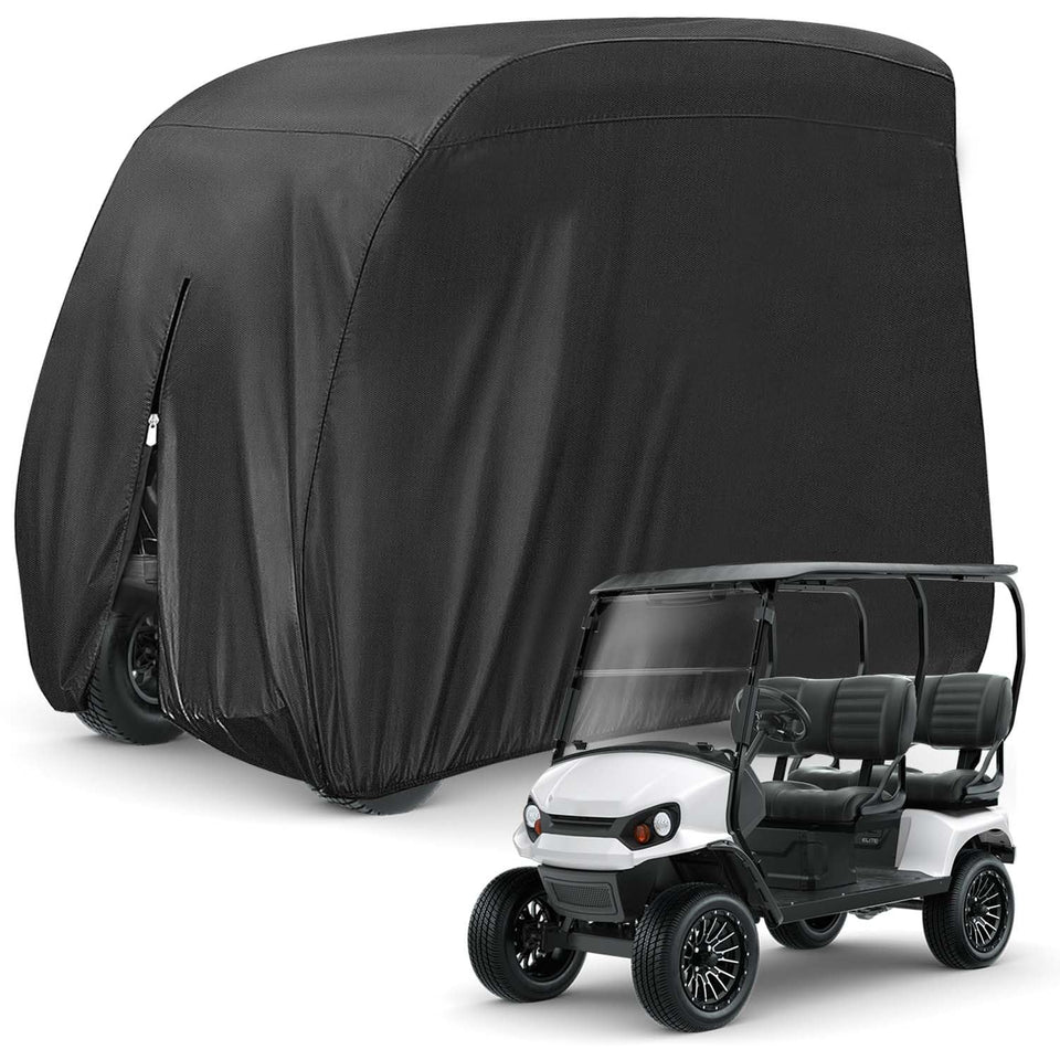 KISEER 4-passenger 112-inch cover folded for storage, ready for seasonal protection.