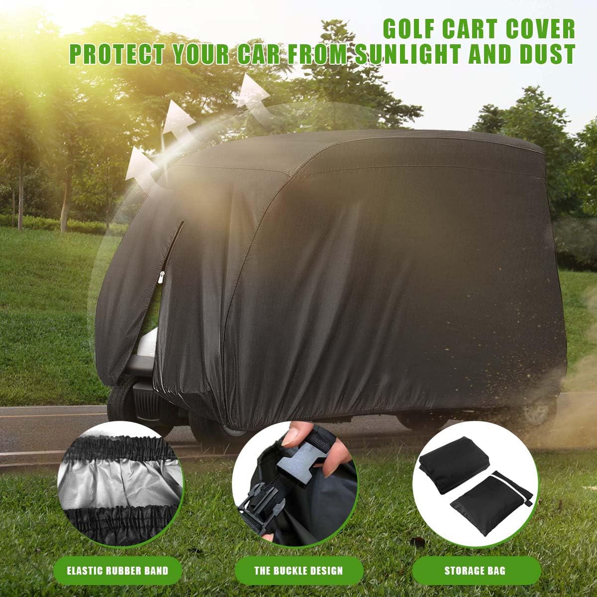 KISEER cover features zipper and Velcro for easy securing.