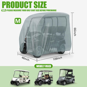 KISEER golf cart cover extended-roof fit for 112-inch carts.