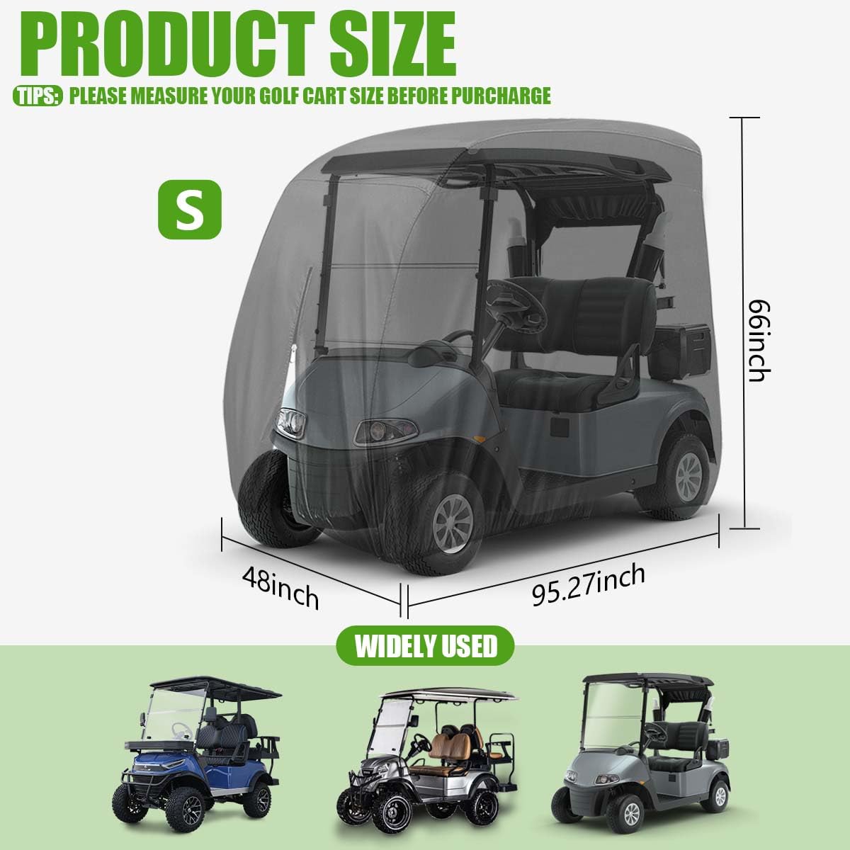 KISEER cover demonstrates extended-roof fit for large carts.