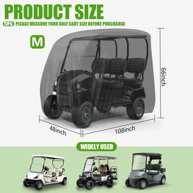 KISEER extended-roof golf cart cover fits EZGO/Club Car/Yamaha carts