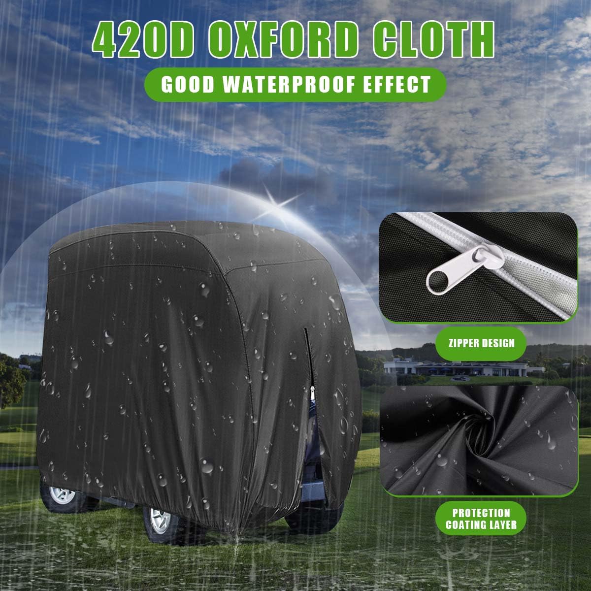 KISEER golf cart cover compatible with EZGO, Club Car, Yamaha.