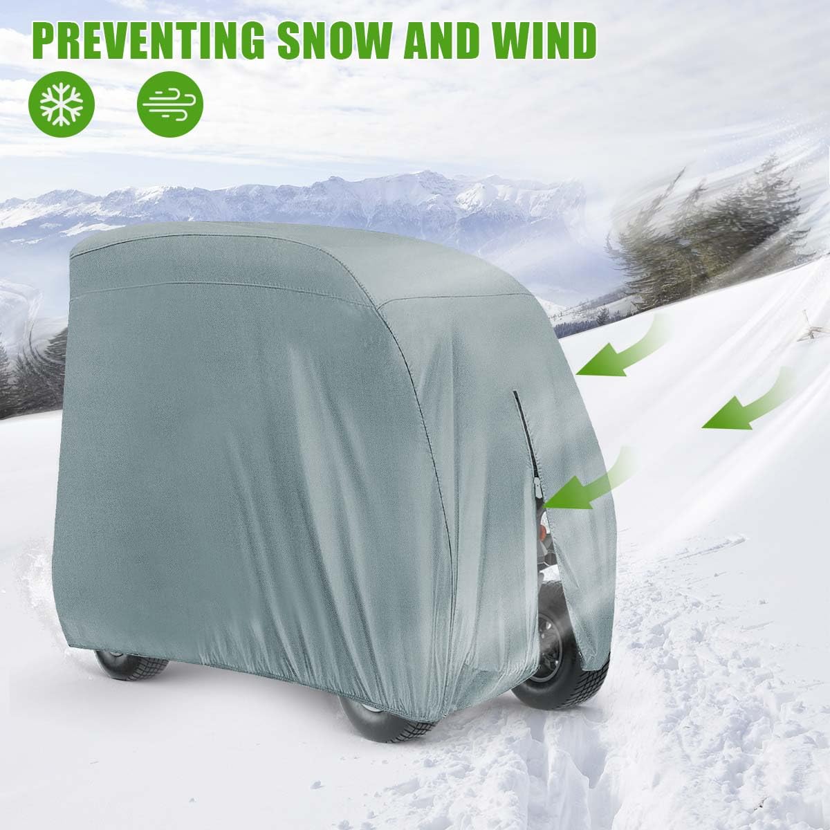 KISEER golf cart cover UV protection to shield from sun.