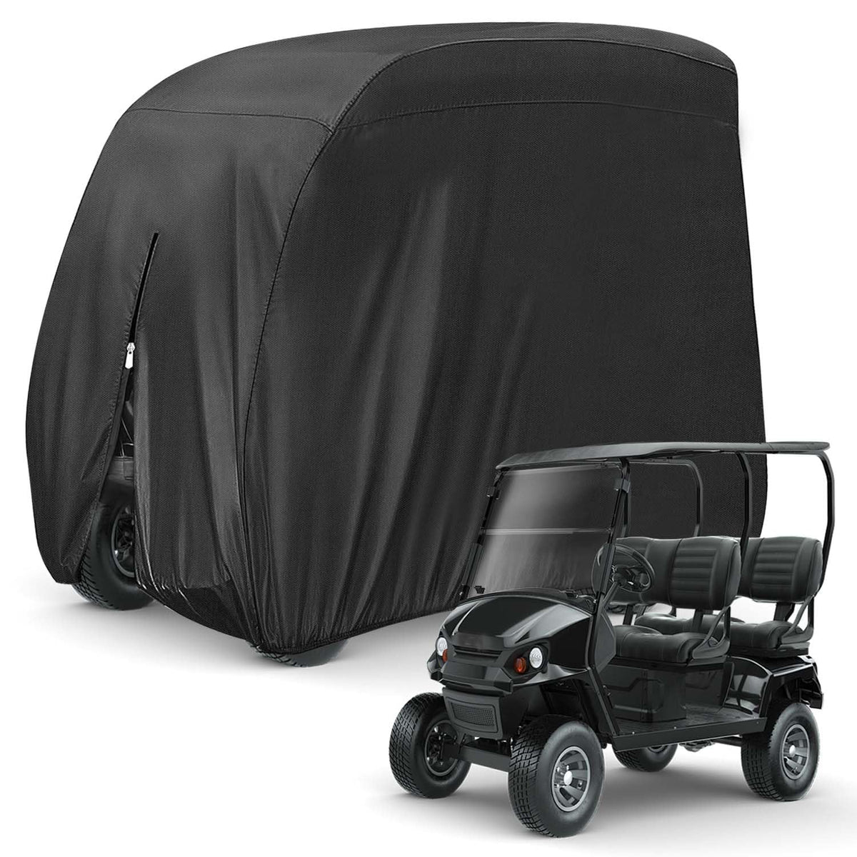 KISEER 108-inch waterproof golf cart cover protects against rain and moisture