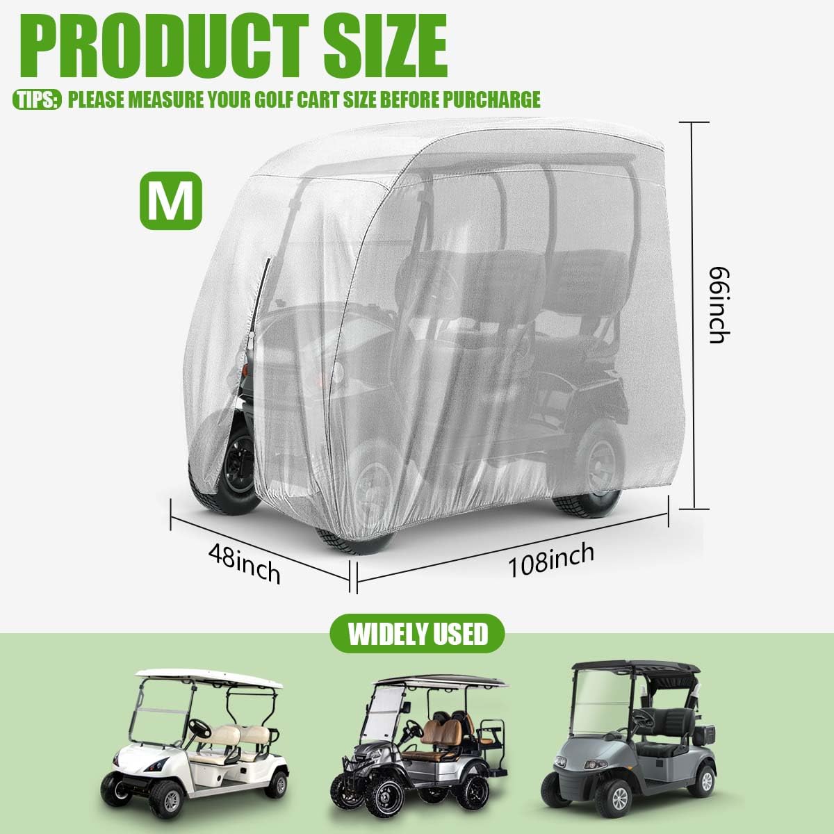 KISEER golf cart cover is waterproof and dustproof for EZ GO, Club Car, Yamaha