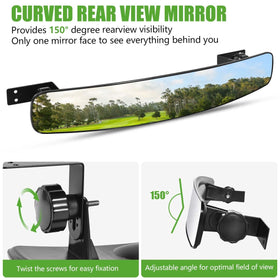 KISEER rear view mirror installed on a golf cart