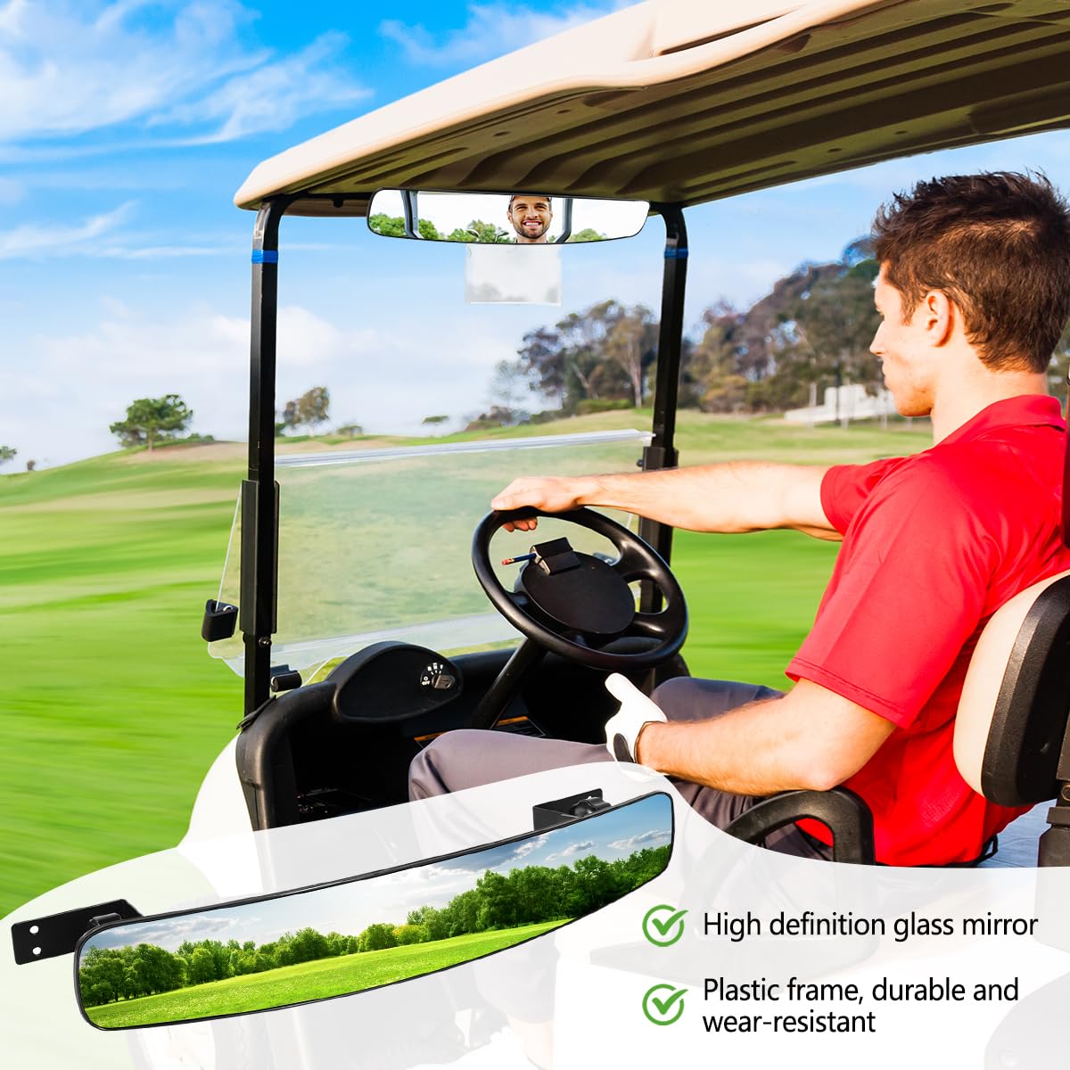 KISEER weather-resistant rear view mirror for outdoor conditions