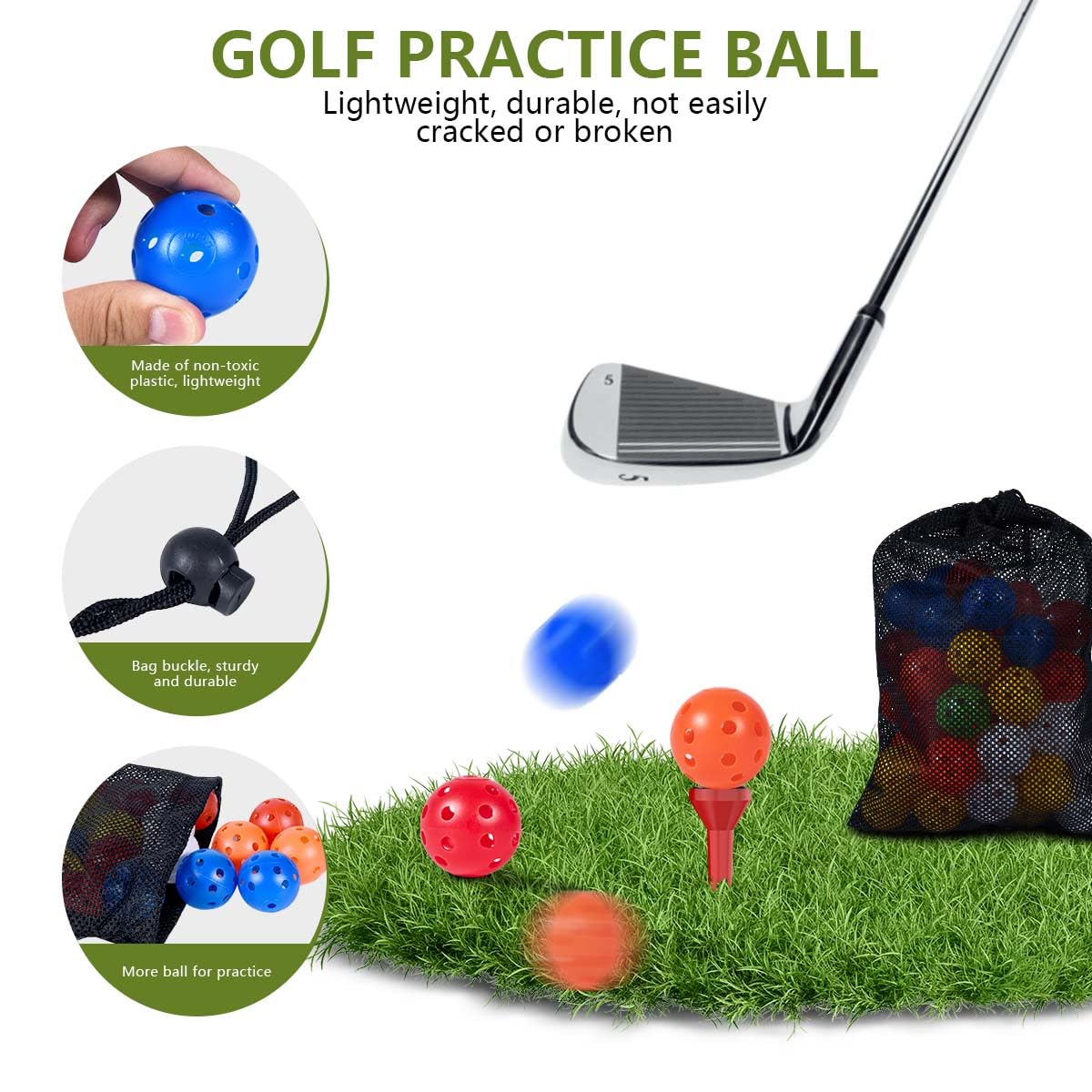 KISEER hollow training ball with 26 holes mimics real ball flight