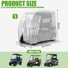 Close-up of KISEER golf cart cover zipper showing easy access and quick install
