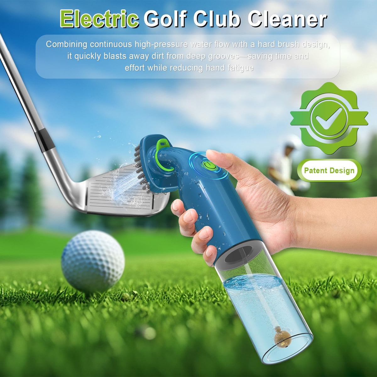 Kiss Core golf cleaner water tank 5oz—transparent reservoir for quick mid-round refills.