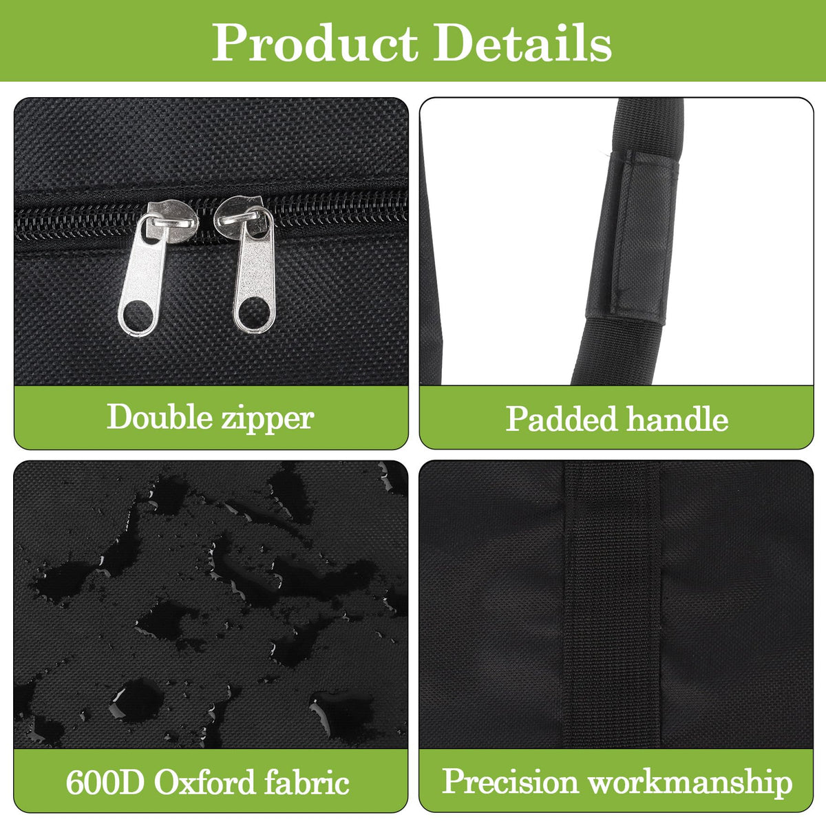 Klmnop waterproof 600D Oxford fabric shields gear from rain and dirt