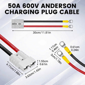 Klypto Anderson 50A copper ring terminal for fast wire attachment