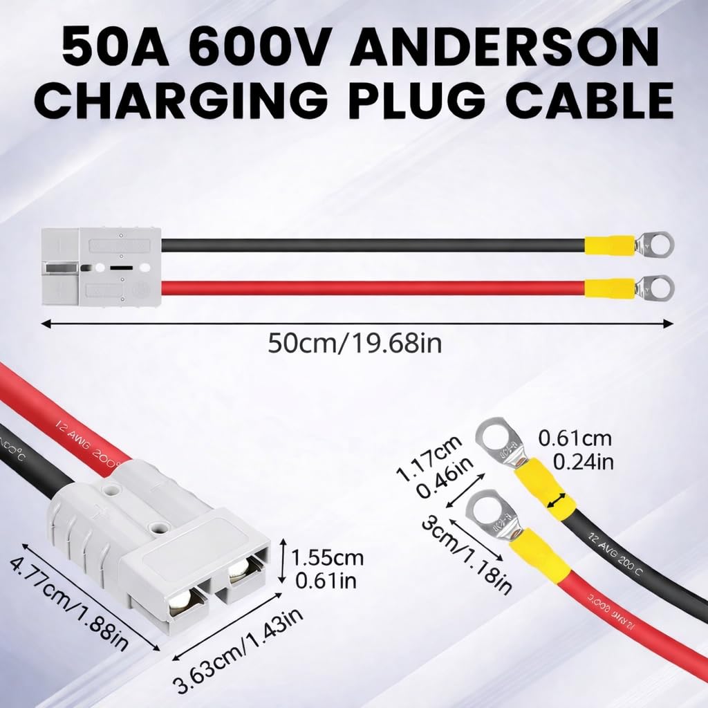 Klypto Anderson quick connector with 20-inch cables for easy setup.