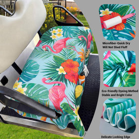 Klyyo Clyro tropical towel converts to a picnic or beach mat.