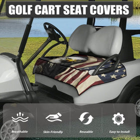 Knextrepoy seat cover with four front pockets for golf cart accessories