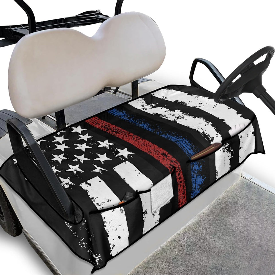 Knextrepoy American flag golf cart seat cover protects and adds patriotic style.