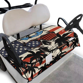 Knextrepoy American flag skull golf seat cover for 2p protects seats with bold style.