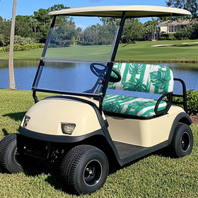 Knextrepoy backrest cover displays palm leaves for tropical style and seat protection.