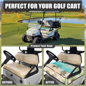 Knextrepoy Beach Turtle seat cover fits most 2-seat carts for quick upgrades.