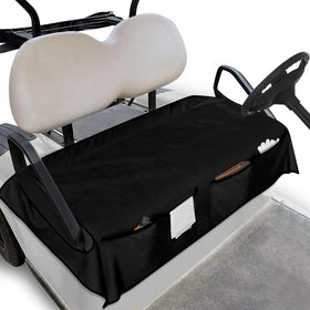 Knextrepoy black golf cart seat cover with pockets keeps essentials organized.