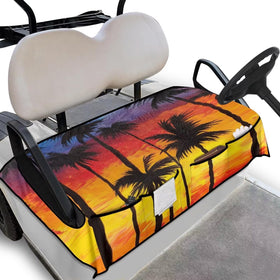 Knextrepoy coconut tree seat cover front view boosts comfort on two-seat golf carts