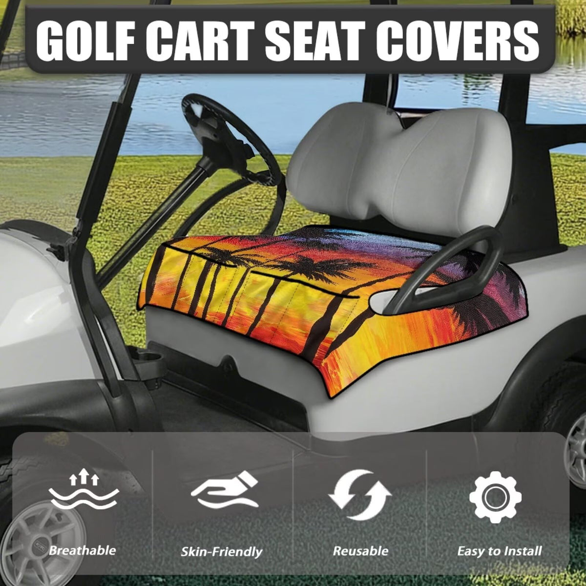 Knextrepoy coconut tree seat cover pockets organize sunglasses and towels