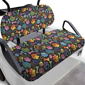 Knextrepoy Colorful Dog Paw seat cover protects golf cart seat from dirt and wear