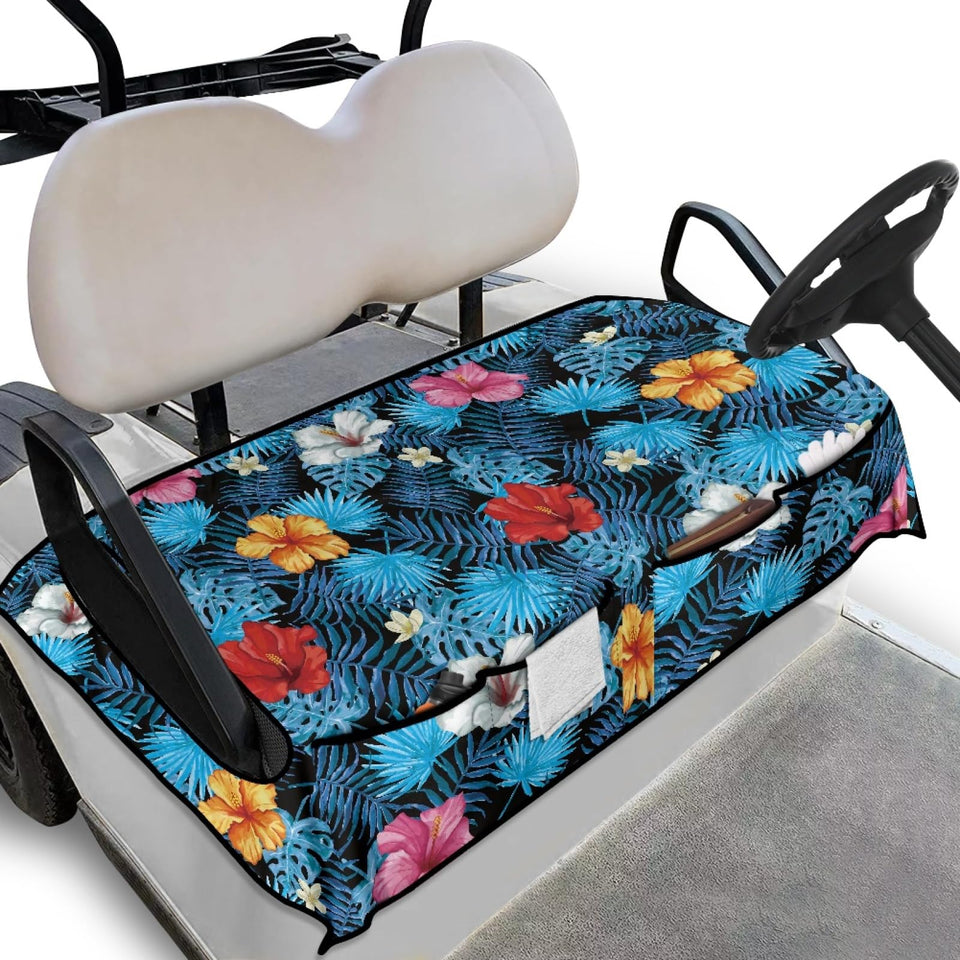 Knextrepoy colorful hibiscus golf seat covers add tropical style for two-seat carts