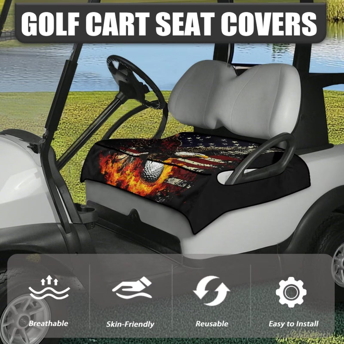 Knextrepoy Eagle seat cover armrest hole close-up enables quick, tool-free installation.