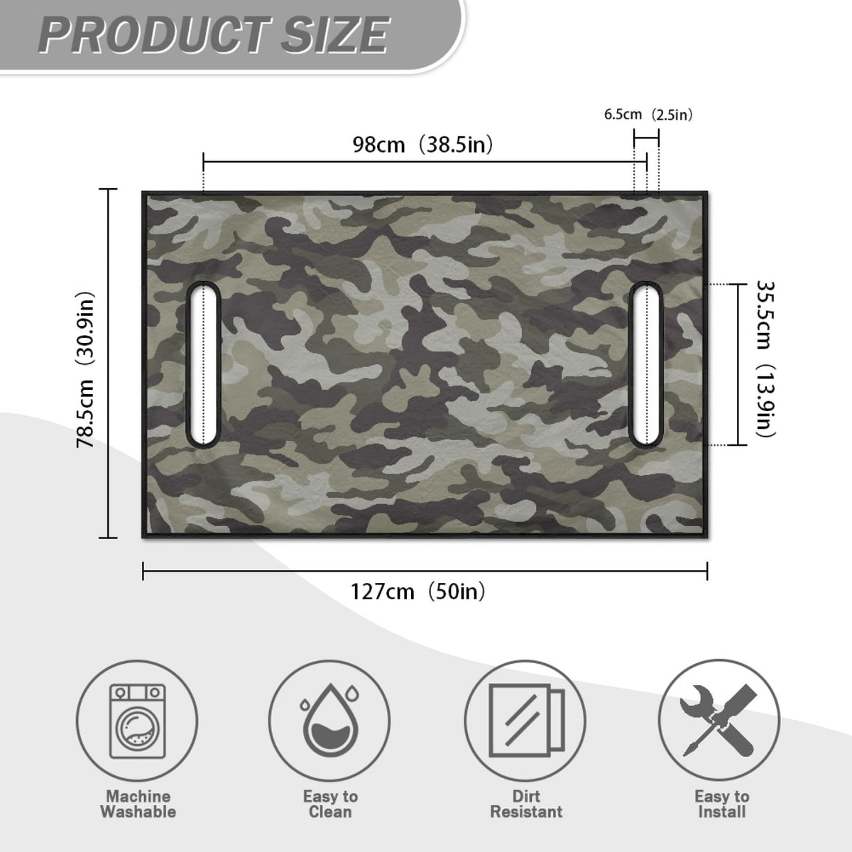 Knextrepoy easy-install golf cart seat cover with handles cutouts.