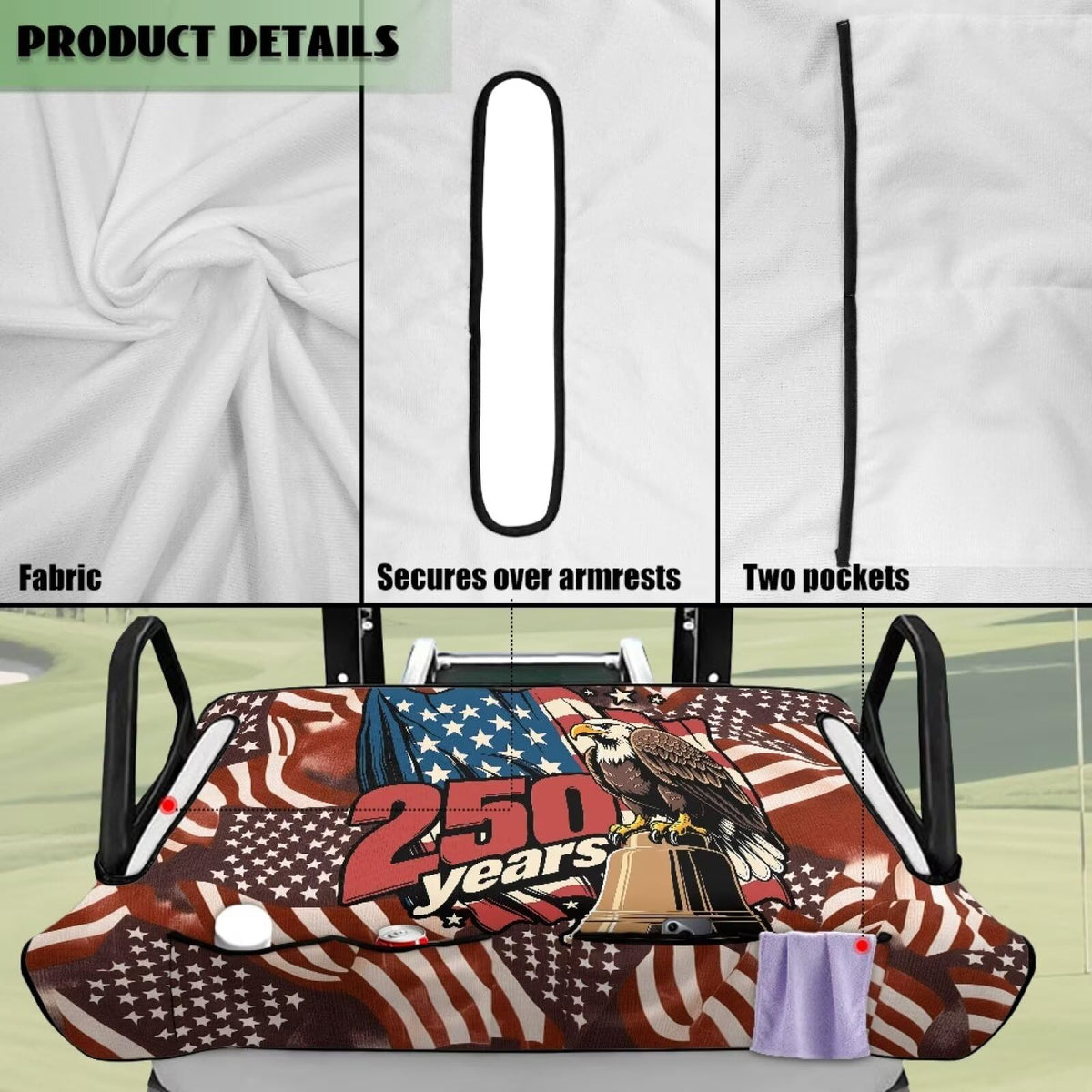 Knextrepoy easy-install golf cart seat cover shown in minutes setup
