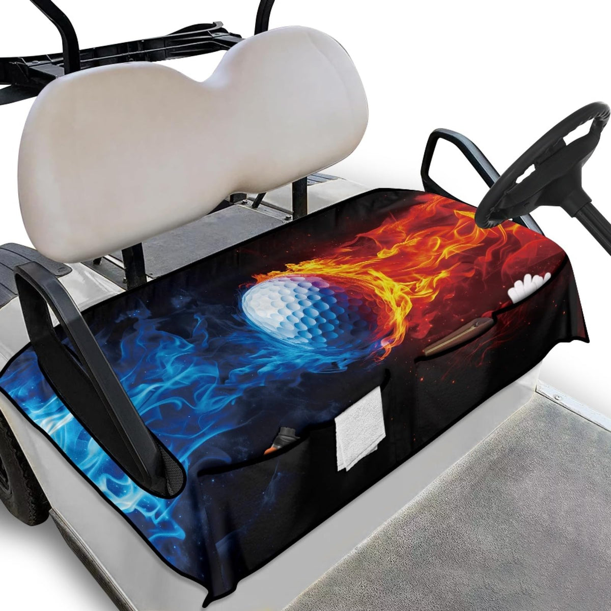 Knextrepoy Fire 2-seat golf cart seat cover fits Club Car for comfortable seating