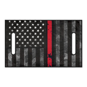 Knextrepoy firefighter flags seat cover fabric closeup, soft and durable.
