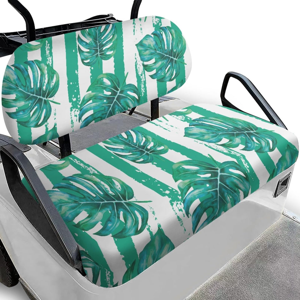 Knextrepoy front seat cover with green palm leaves adds stylish protection.