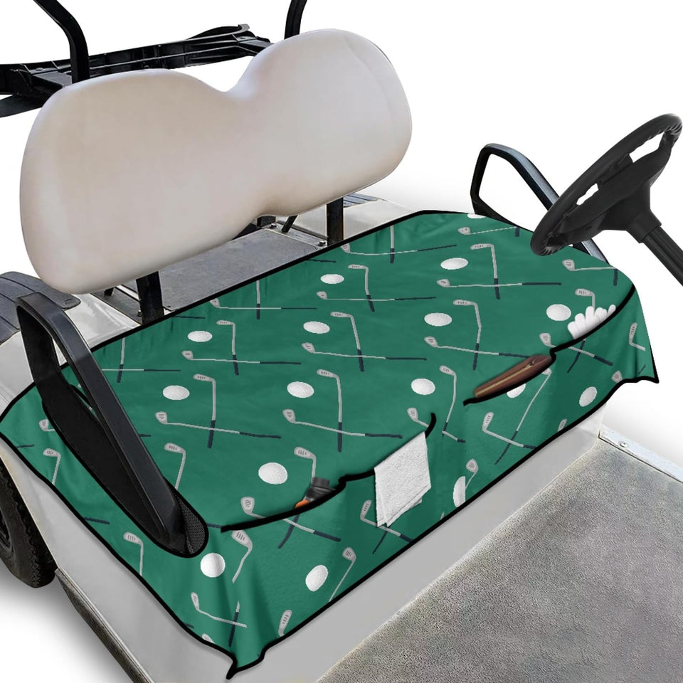 Knextrepoy golf ball print seat cover with pockets keeps essentials organized.
