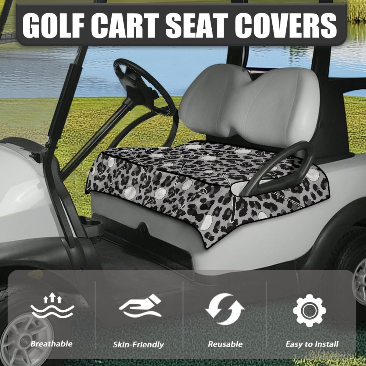Knextrepoy golf ball print seat cover adds style while protecting the seat
