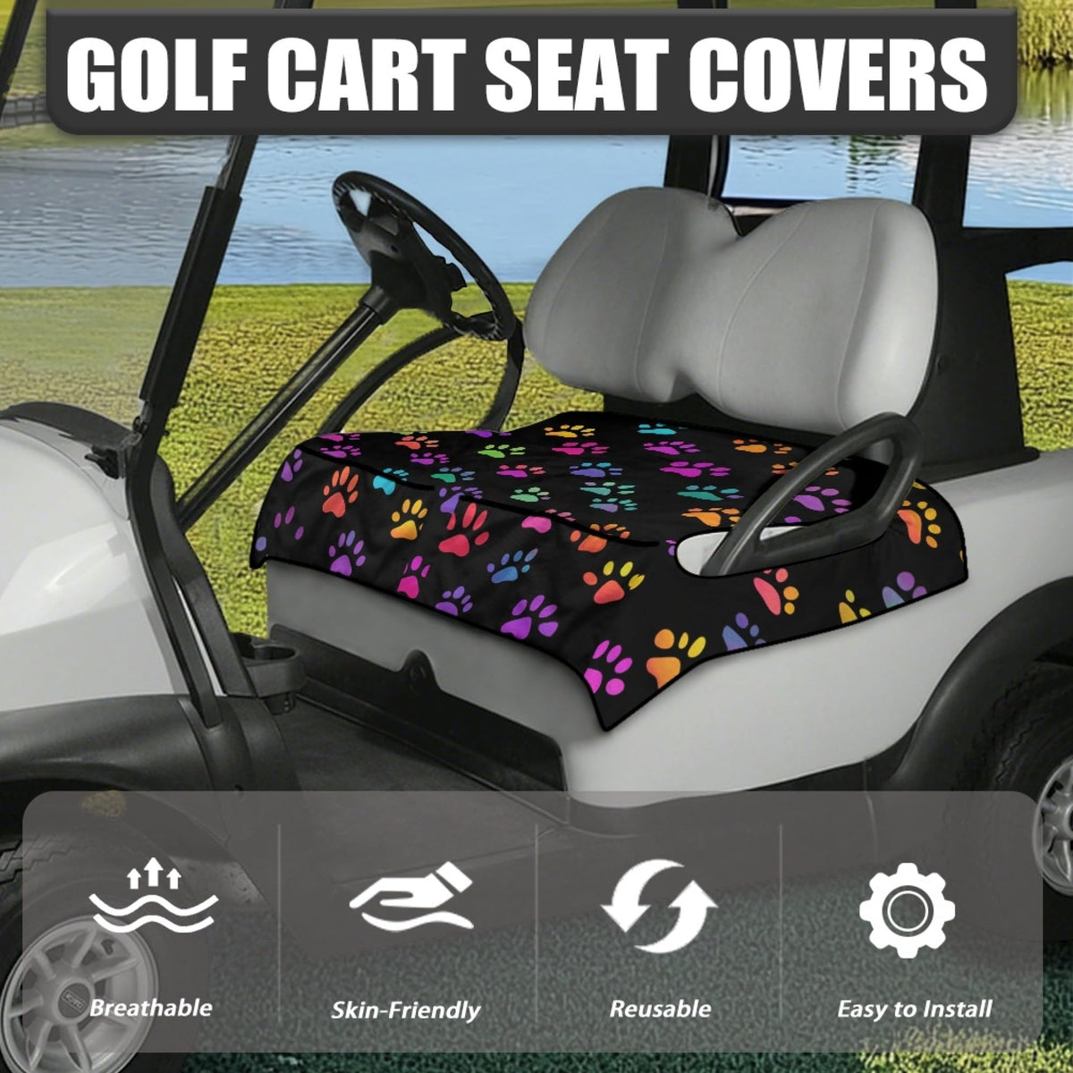 Knextrepoy golf cart seat blanket universal fit covers two seats.
