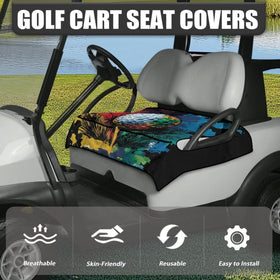 Knextrepoy golf cart seat cover with front pockets for organization
