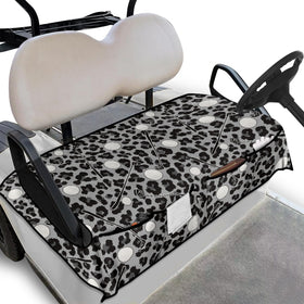Knextrepoy golf cart seat cover in gray leopard print protects seats while adding style.