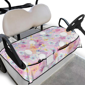 Knextrepoy hibiscus towel seat cover front view showing soft breathable fabric for comfort