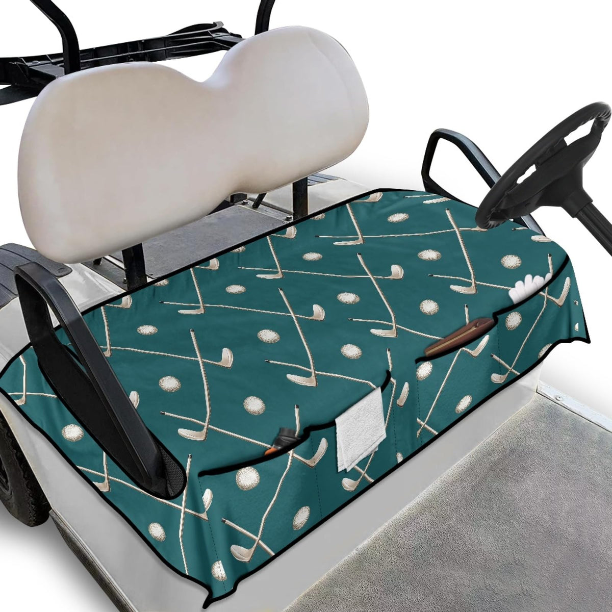 Knextrepoy golf cart seat cover with knit towel texture for soft comfort on rides