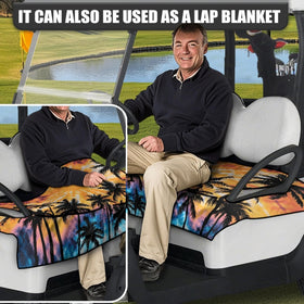 Knextrepoy seat cover with four pockets for organized gear on a golf cart