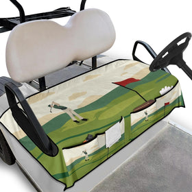 Knextrepoy golf cart seat cover with pockets keeps essentials organized during rides.