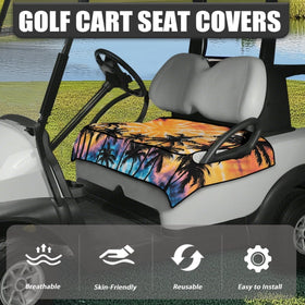 Knextrepoy universal-fit seat cover installed on a two-seat golf cart