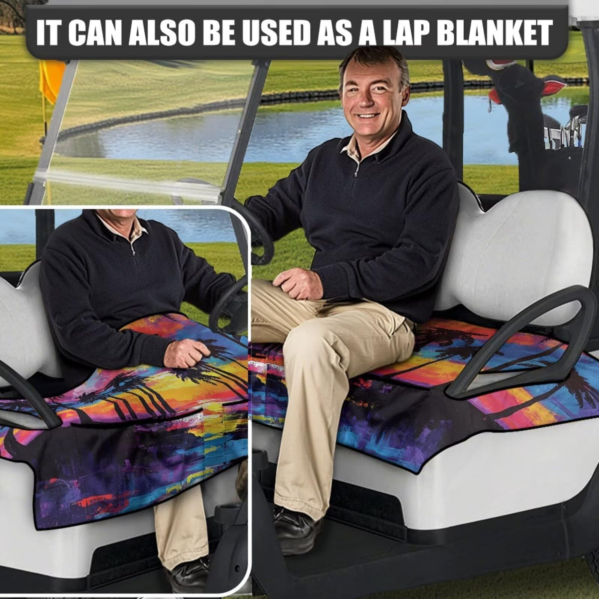 Knextrepoy universal two-seat fit armrests demonstrates versatile use for most carts.