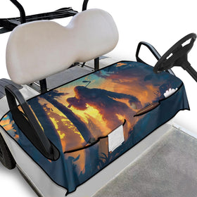 Knextrepoy Gorilla seat cover with pockets shows universal fit for two-person carts.