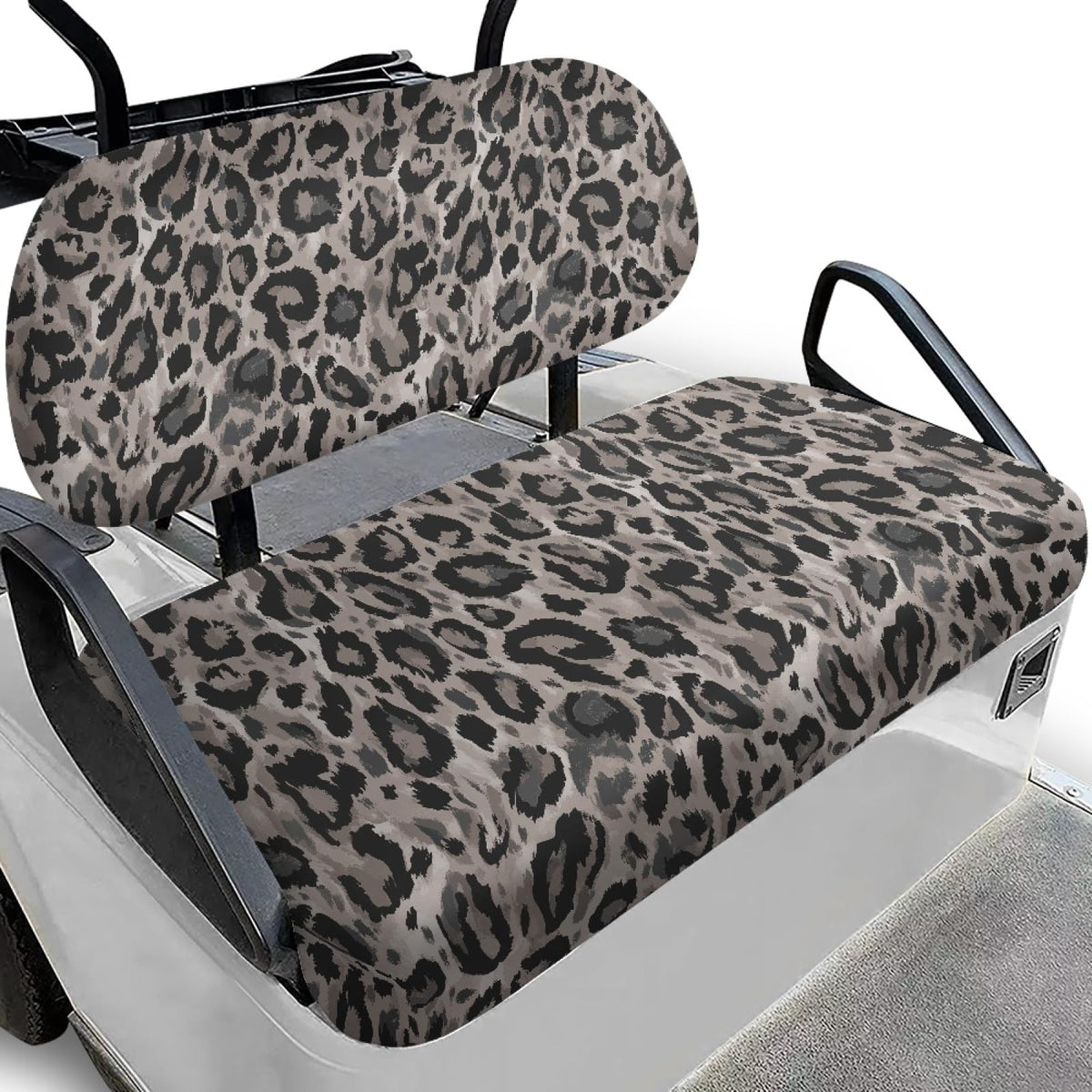 Knextrepoy gray leopard bench seat cover protecting golf cart seats from stains