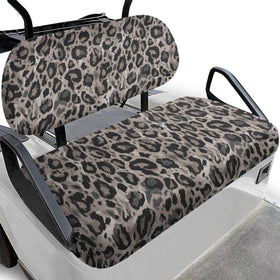 Knextrepoy gray leopard bench seat cover protecting golf cart seats from stains