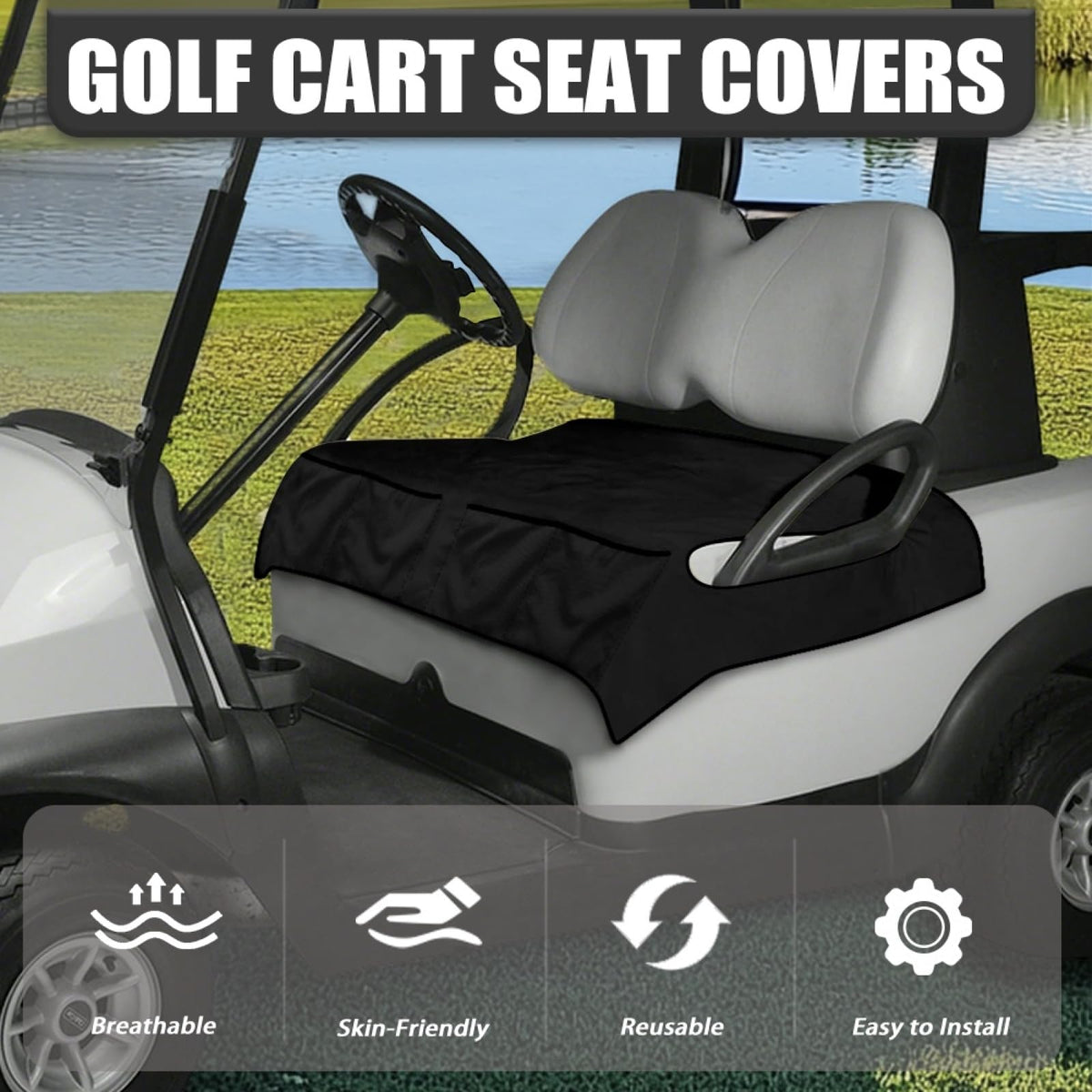 Knextrepoy knitted towel fabric seat cover showing soft breathable material.
