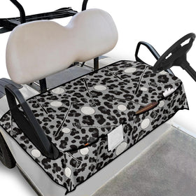 Knextrepoy leopard print golf cart seat cover with snug fit for standard two-seat carts